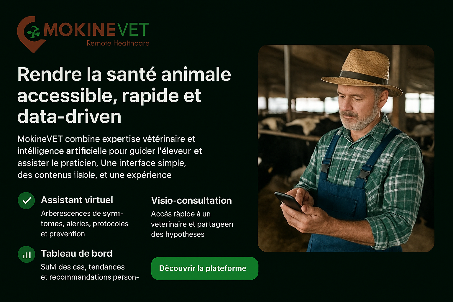 Éleveur utilisant une application